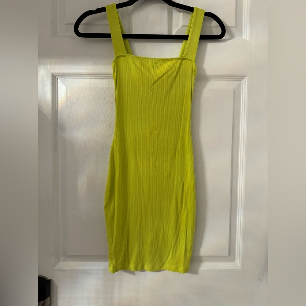 FashionNova mini dress in neon yellow size S